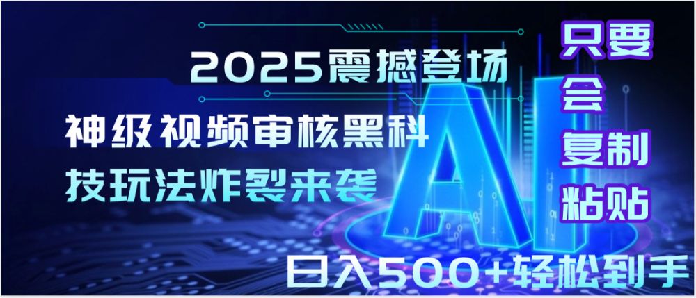 2025震撼登场!神级视频审核黑科技玩法炸裂来袭,10秒秒变下单机器,日夜狂揽订单,新手小白日进500+,财富火箭式飙升!