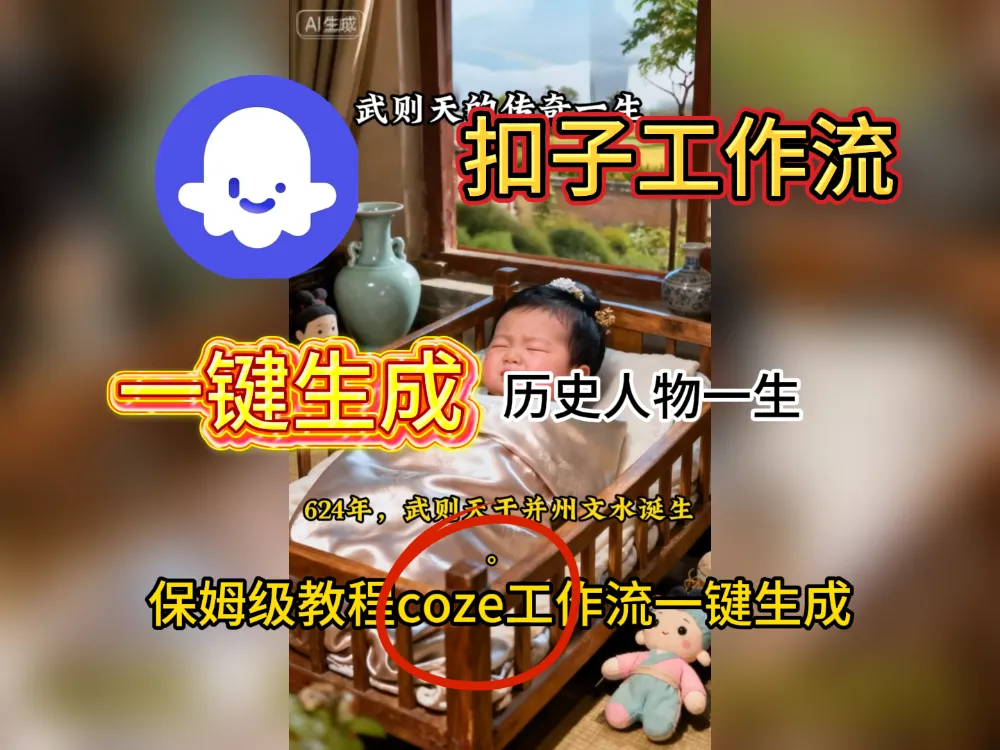 扣子工作流一键生成历史人物一生视频工作流搭建教程