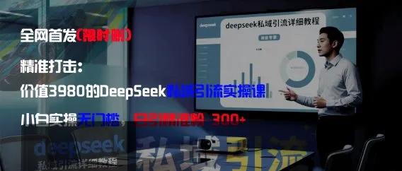 全网首发（限时删）精准打击：价值3980的DeepSeek私域引流实操课，小白实操无门槛，日引精准粉300+