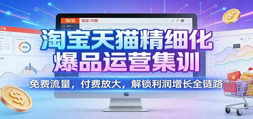 淘宝天猫精细化爆品运营集训：免费流量，付费放大，解锁利润增长全链路