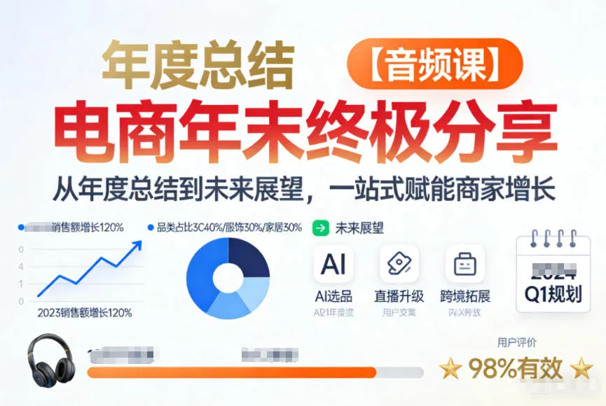 电商年未终极分享，从年度总结到未来展望，一站式赋能商家增长