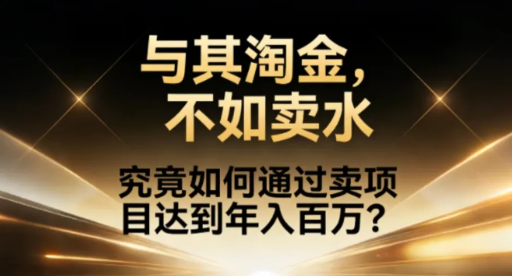 究竟如何通过卖项目达到年入百万?