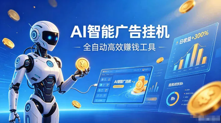 AI智能广告挂G，在家自动賺收益，全程无需人工操作、不用直播、不用拉人