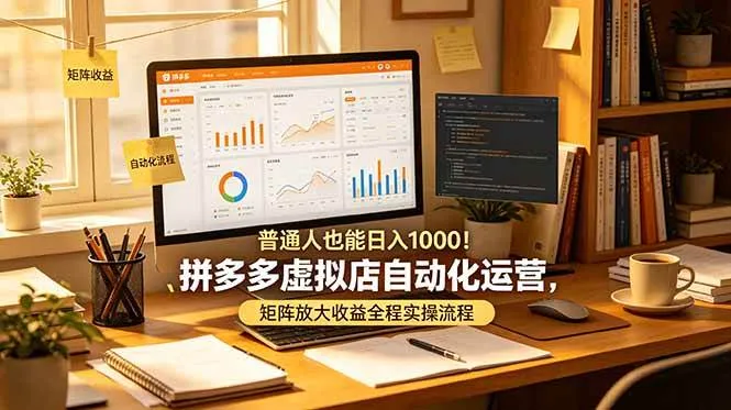 普通人也能日入 1000!拼多多虚拟店自动化运营,矩阵放大收益全程实操流程 普通人也能日入 1000!拼多多虚拟店自动化运营,矩阵放大收益全程实操流程