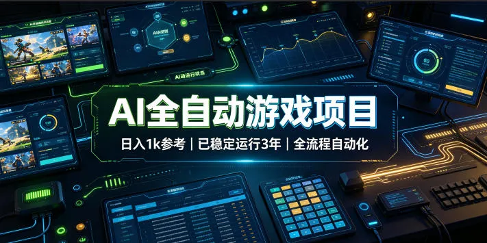 AI全自动游戏项目,日入1k,已稳定运行3年躺賺,全流程自动化!