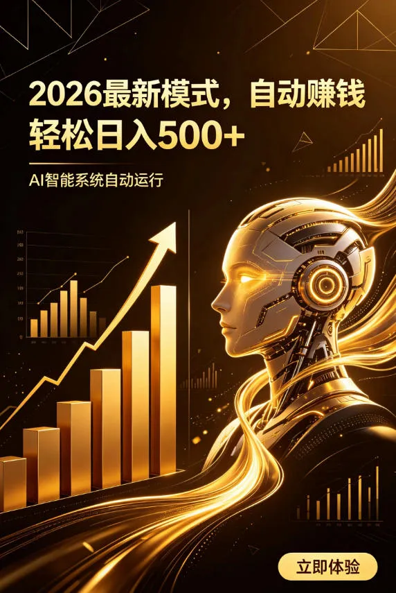 AI智能广告，自动賺钱新模式，轻松日入500+，主业副业都可做，适合任何人群
