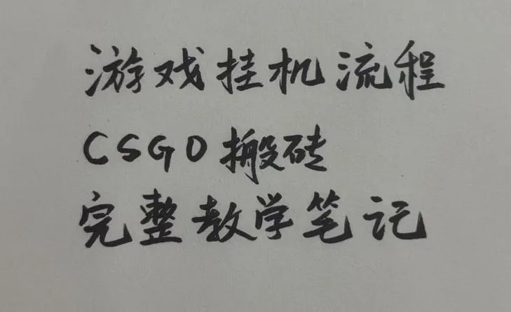 游戏挂G全流程笔记分享,CSGO游戏搬砖,小白看了当天学会见收益