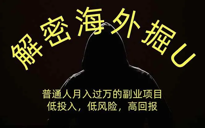 解密海外掘U，普通人月入过万的副业项目，低投入、低风险高回报，没有之一