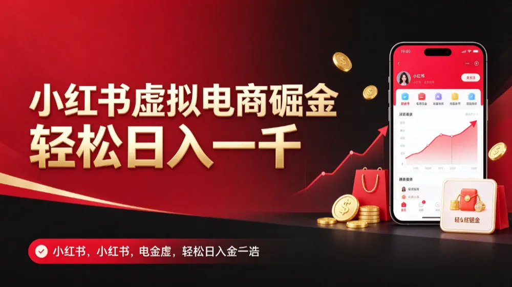 小红书虚拟电商掘金，轻松日入一千