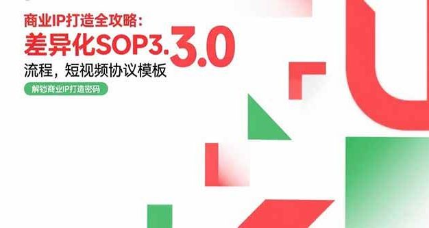 商业IP打造全攻略:差异化SOP3.0流程,短视频协议模板,婚恋项目实战案例