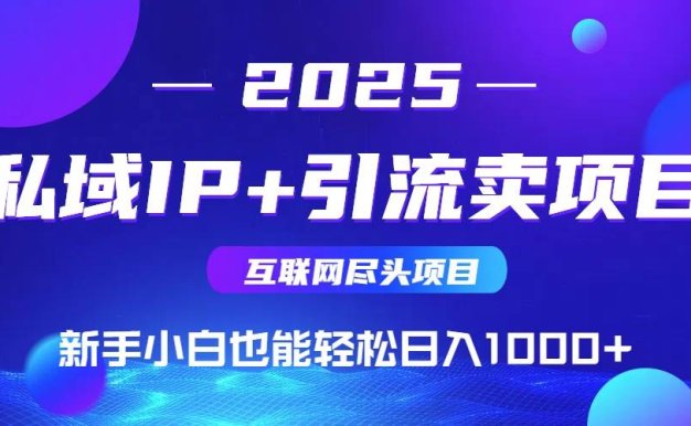 2025网创尽头项目,私域IP+引流,新手小白也能在家日入1000+