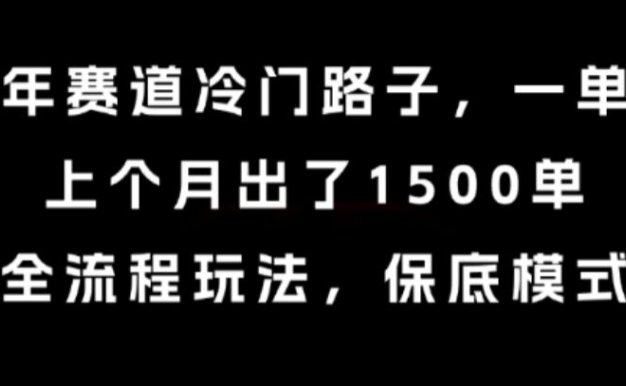 中老年赛道冷门路子,一单788,上个月出了1500单,全流程玩法,保底模式【揭秘】