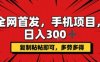 手机项目，日入3张+，复制黏贴即可，可矩阵操作，动手不动脑【揭秘】