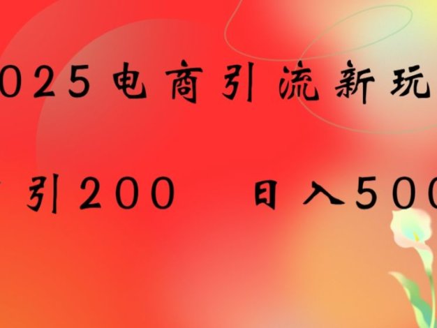 2025电商引流新玩法,日引200 日入500+
