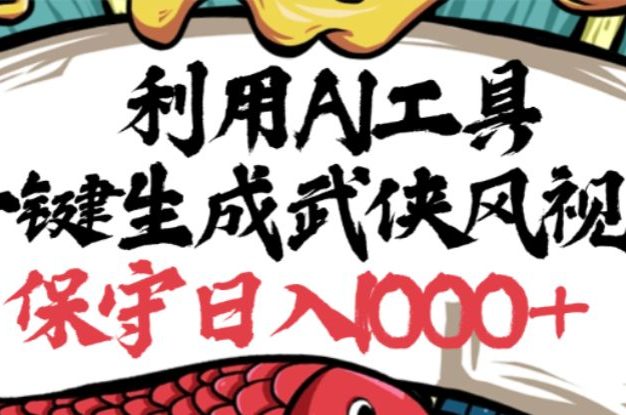 利用AI工具一键生成武侠风视频,狂撸视频号分成计划收益,原创度高,画面好看