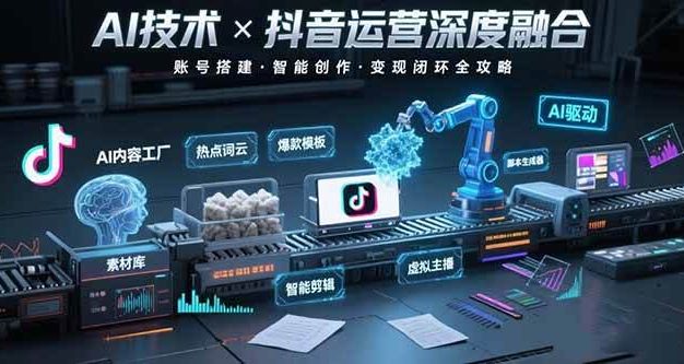 AI技术与抖音运营的深度融合应用:涵盖账号搭建、内容创作、收益变现等