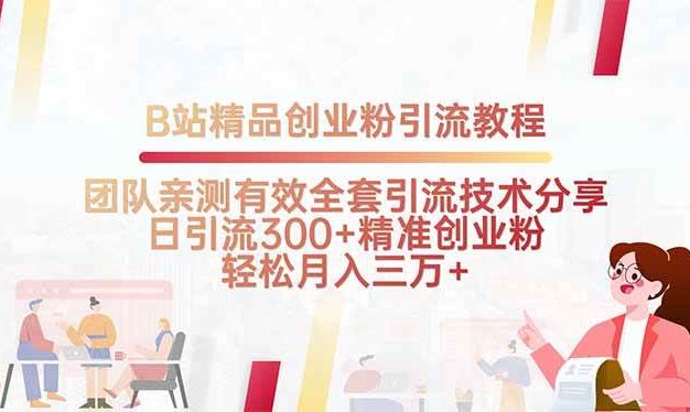 B站精品创业粉引流教程,团队亲测有效全套引流技术分享,日引流300+精准粉