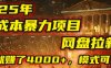 2025年，一个“0成本”的暴力项目：靠“网盘拉新”，有人一天就赚了4000+，模式可复制！