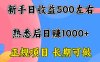 新手日收益500+ 正规项目 长期可做