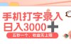打字赚钱，五秒一个，日入 3000+，收益无上限【揭秘】