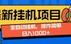 最新全自动打挂机玩法单日收益1000+