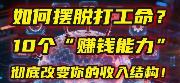 如何摆脱打工命?用10年总结10个“赚钱能力”,彻底改变你的收入结构!(2025必看)