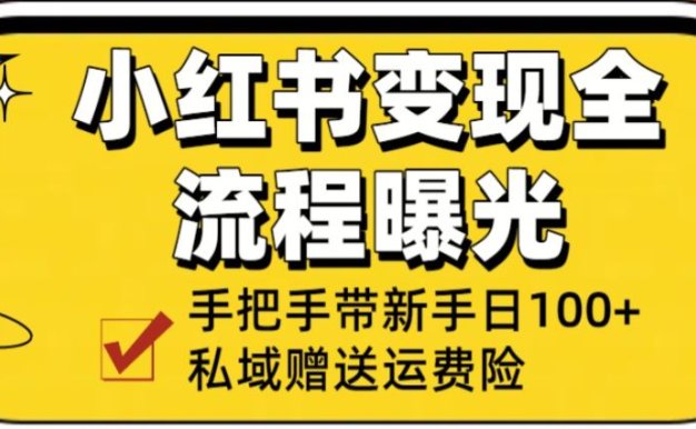 小红书变现全流程曝光,从0到1学引流:手把手带新手日加100+私域!