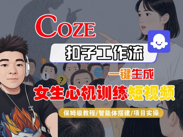 【Coze工作流搭建实操教程】Coze智能体工作流一键生成“女生心机训练“短视频,全流程保姆级教学—AI视频制作教程_AI创作_AI短片_AI脚本_AI绘画_AIGC人工智能!
