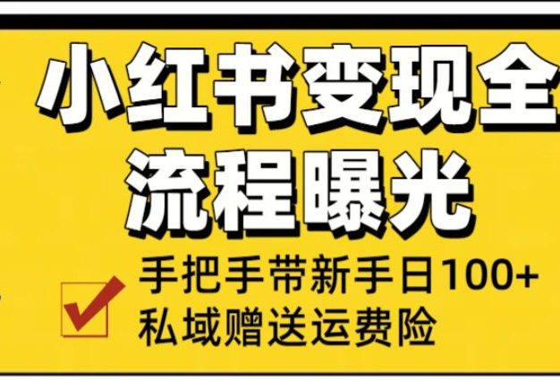 小红书变现全流程曝光,从0到1学引流:手把手带新手日加100+私域!