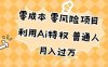 零成本零风险项目，利用Ai特权，普通人月入过W