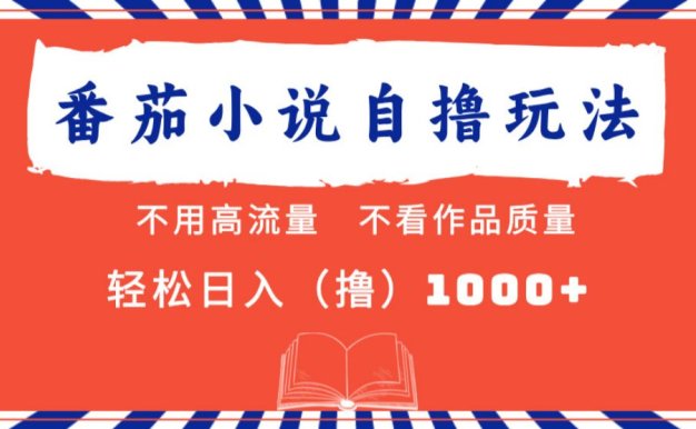 番茄小说最新自撸 不看流量 不看质量 轻松日入1000+