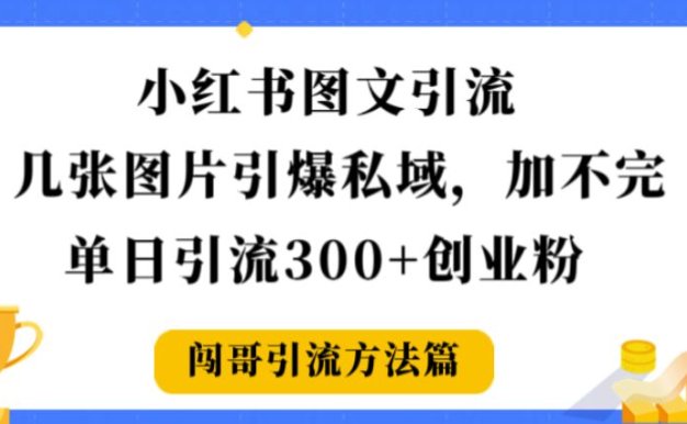 小红书图文引流,几张图片引爆私域加不完,单日引流300+创业粉