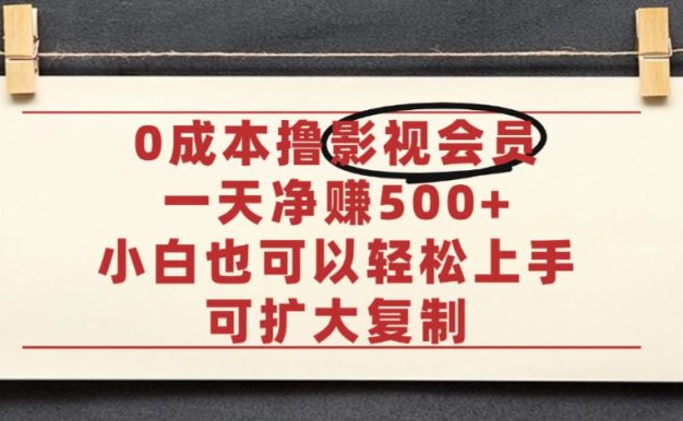 亲测，0成本可批量操作，靠卖影视会员实测月入30000+