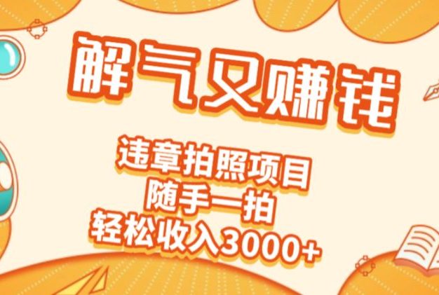2025最新违章拍照赚钱,解气又赚钱的项目,随手一拍,轻松收入3000+