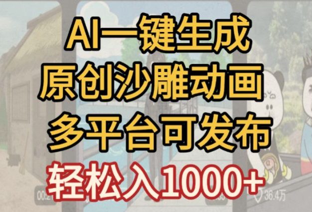 一键制作沙雕动画玩法,条条过原创多平台赚收益,小白看完也会操作【最新】