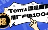 专注于Temu、商家提供精准曝光浏览量，助力店铺排名提升和转化。单机日收入80~130.