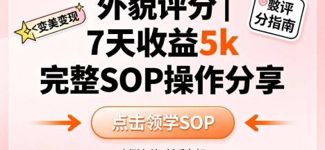小红书做外貌评分,7天收益5k,完整SOP操作分享