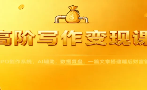 高阶写作变现课:IPO创作系统,AI辅助,数据复盘,一篇文章搭建睡后财富管道