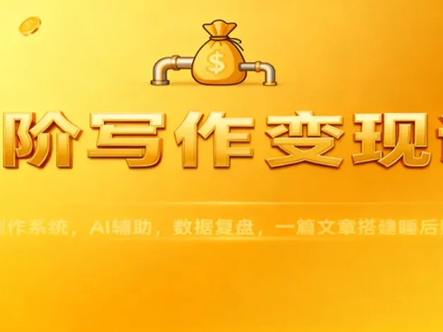 高阶写作变现课:IPO创作系统,AI辅助,数据复盘,一篇文章搭建睡后财富管道