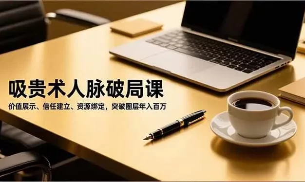 吸贵术人脉破局课,价值展示、信任建立、资源绑定,突破圈层年入百万