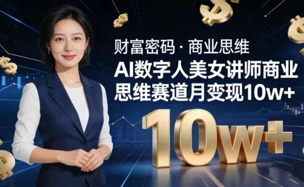 AI 数字人美女讲师!商业思维赛道咋做到月变现 10w+?