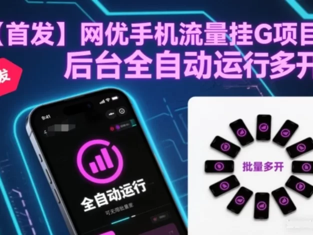 网优手机流量挂G项目,后台全自动运行,可无限批量多开