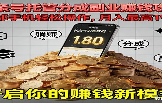 全程托管今日头条,一部手机就可以开干,最高躺赚1W+
