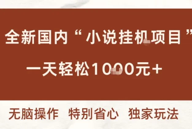 全新国内小说挂G项目,多窗口无脑跑,一天轻松1k+,特别省心