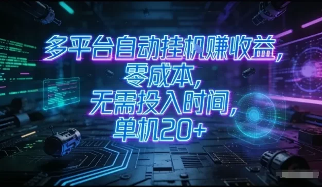 多平台自动挂G賺收益,零成本,无需投入时间,单机20+,矩阵操作月入过1W+