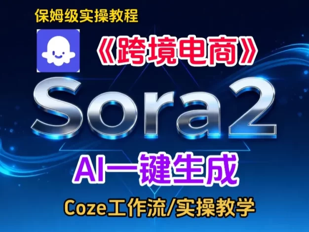 Sora2生成《跨境电商》英文短视频,实操搭建教学课,通俗易懂,包教包会!