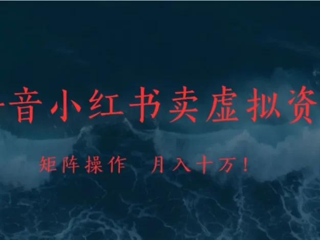 抖音小红书卖虚拟资料矩阵操作、月入十万!
