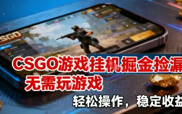 CSGO游戏挂G掘金捡漏,不需要玩游戏,操作简单,收益稳定