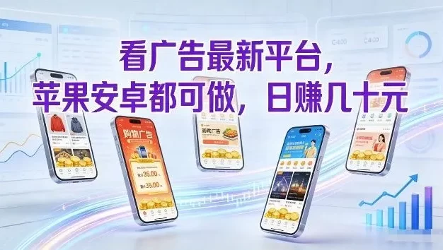 看广告最新平台,苹果安卓都可做,单机日撸几十,不用费脑