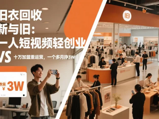旧衣回收“新”与“旧”:一人短视频轻创业,VS十万加盟重运营,一个多月挣3W